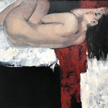 Painting titled "Resentment" by Iryna Kalyuzhna, Original Artwork, Oil Mounted on Wood Stretcher frame