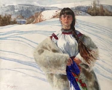 Peinture intitulée "Daughter of mountai…" par Iryna Kalyuzhna, Œuvre d'art originale, Huile Monté sur Châssis en bois