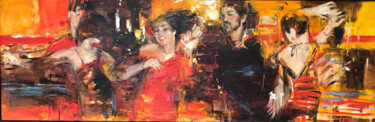 Schilderij getiteld "Salsa obsession" door Iryna Kalyuzhna, Origineel Kunstwerk, Olie Gemonteerd op Frame voor houten branca…