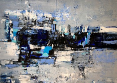 Malerei mit dem Titel "Blue falling star 18" von Kitaieva Iryna, Original-Kunstwerk, Öl