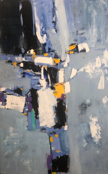 Peinture intitulée "In search of blue 55" par Kitaieva Iryna, Œuvre d'art originale, Huile
