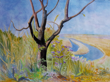 Pintura intitulada "Old tree" por Iryna Makhovska, Obras de arte originais, Aquarela