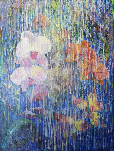 Pintura intitulada "Tropical rain" por Iryna Makhovska, Obras de arte originais, Óleo