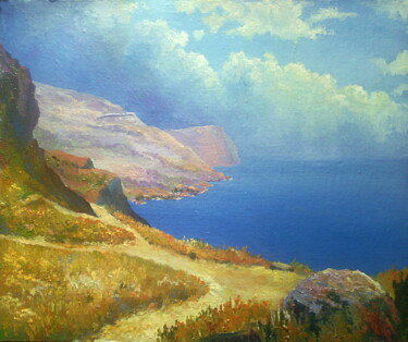 Painting titled "Земля тавров" by Iryna Makhovska, Original Artwork, Oil Mounted on Other rigid panel