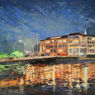 Malerei mit dem Titel ""Night light"" von Iryna Makhovska, Original-Kunstwerk, Öl