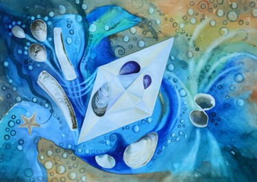 Schilderij getiteld ""Whirlpool"" door Iryna Makhovska, Origineel Kunstwerk, Aquarel