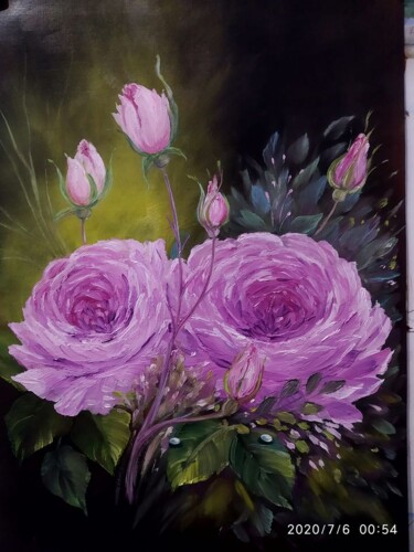 Картина под названием "Розовый рай" - Iryna Miloradova-Marchenko, Подлинное произведение искусства, Масло