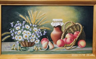 Pittura intitolato "Натюрморт с цветами" da Iryna Miloradova-Marchenko, Opera d'arte originale, Olio