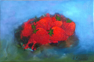 Painting titled "Strawberry painting…" by Iryna Sapsai, Original Artwork, Oil