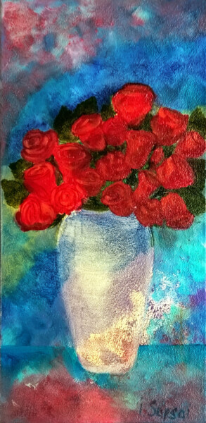 Painting titled "Paintings of roses…" by Iryna Sapsai, Original Artwork, Oil