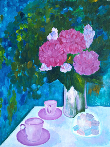 Painting titled "Still life with flo…" by Iryna Sapsai, Original Artwork, Oil