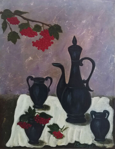 Malerei mit dem Titel "Paintings of tea cu…" von Iryna Sapsai, Original-Kunstwerk, Öl