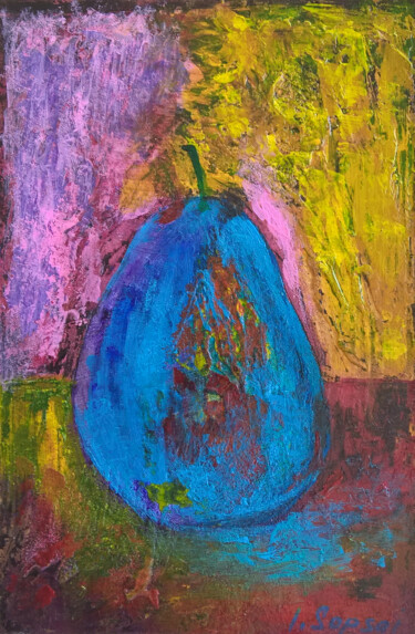 Pear still life. Fruit paintings. Kitchen fruit painting. Peinture intitulée "Pear still life. Fr…" par Iryna Sapsai, Œuvre d'art originale, Acrylique