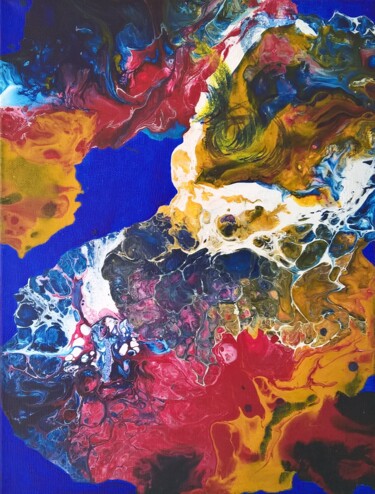 Schilderij getiteld "Volcano abstract im…" door Iryna Sapsai, Origineel Kunstwerk, Acryl