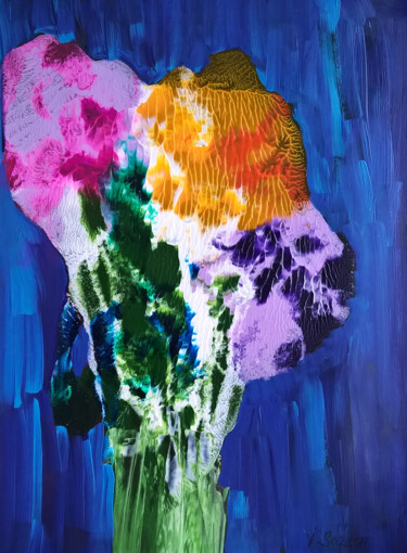 "Abstract flower pai…" başlıklı Tablo Iryna Sapsai tarafından, Orijinal sanat, Akrilik