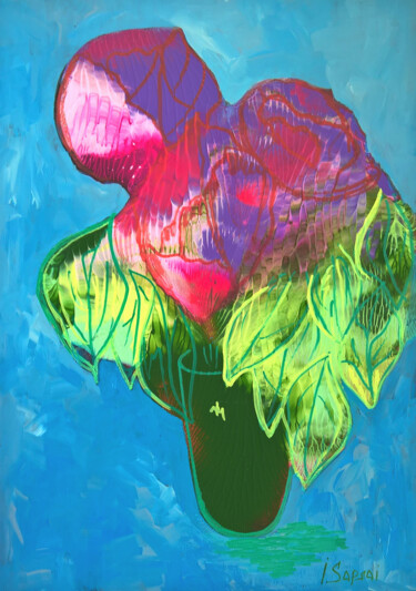 Pintura intitulada "Bright abstract bou…" por Iryna Sapsai, Obras de arte originais, Acrílico