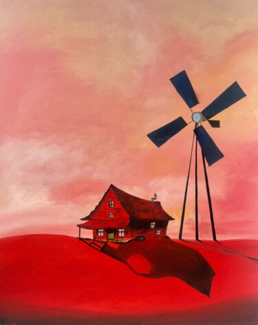 Pittura intitolato "Red dream" da Iryna Splinka, Opera d'arte originale, Olio