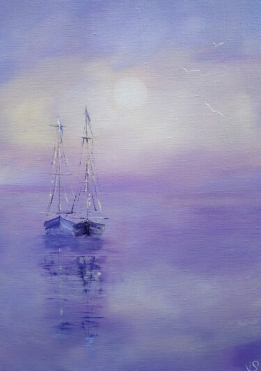 Pintura intitulada "Boats. Proximity." por Iryna Stukanova, Obras de arte originais, Acrílico
