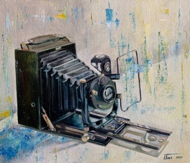Painting titled "Appareil photo plia…" by Iryna Tsai, Original Artwork, Oil