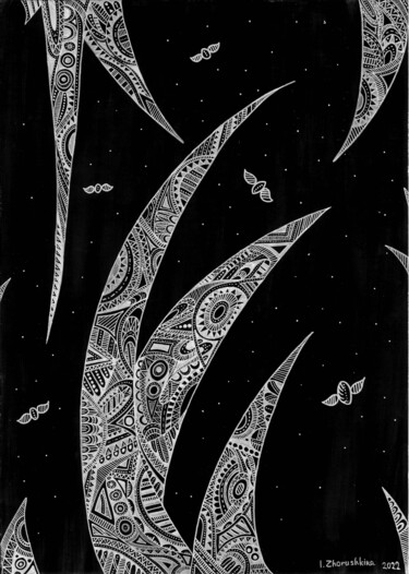 Σχέδιο με τίτλο "Life in the dark" από Iryna Zhorushkina, Αυθεντικά έργα τέχνης, Μαρκαδόρος