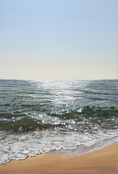 Картина под названием "Sea." - Iryna Kastsova, Подлинное произведение искусства, Акрил Установлен на Деревянная рама для нос…