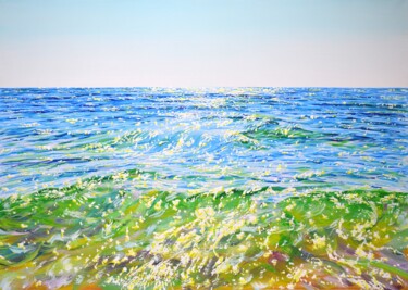 Картина под названием "Music of the sea." - Iryna Kastsova, Подлинное произведение искусства, Акрил Установлен на Деревянная…