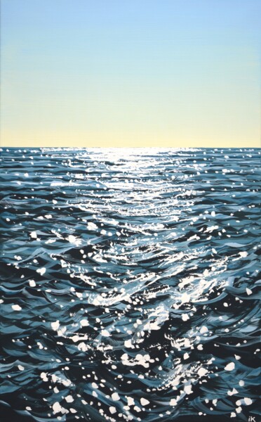 Painting titled "Sea. Light 100." by Iryna Kastsova, Original Artwork, Acrylic Mounted on Wood Stretcher frame
