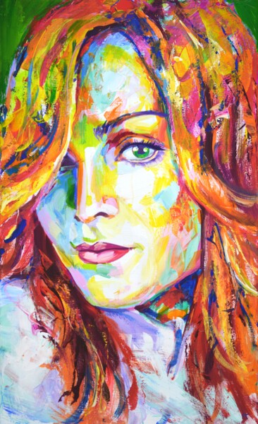 Картина под названием "Madonna" - Iryna Kastsova, Подлинное произведение искусства, Акрил Установлен на Деревянная рама для…