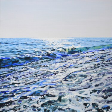 Painting titled "Ocean. Light 100." by Iryna Kastsova, Original Artwork, Acrylic Mounted on Wood Stretcher frame