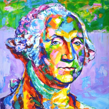 Peinture intitulée "George Washington" par Iryna Kastsova, Œuvre d'art originale, Acrylique Monté sur Châssis en bois
