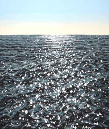 Картина под названием "Sky. Ocean." - Iryna Kastsova, Подлинное произведение искусства, Акрил Установлен на Деревянная рама…