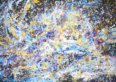 Painting titled "Milky Way. Space." by Iryna Kastsova, Original Artwork, Acrylic Mounted on Wood Stretcher frame