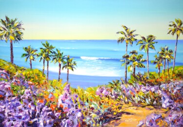 Painting titled "Laguna Beach. Calif…" by Iryna Kastsova, Original Artwork, Oil Mounted on Wood Stretcher frame