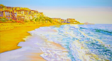 Malerei mit dem Titel "California. Beach.…" von Iryna Kastsova, Original-Kunstwerk, Acryl Auf Keilrahmen aus Holz montiert
