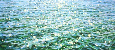 Картина под названием "Glare in emerald wa…" - Iryna Kastsova, Подлинное произведение искусства, Акрил Установлен на Деревян…
