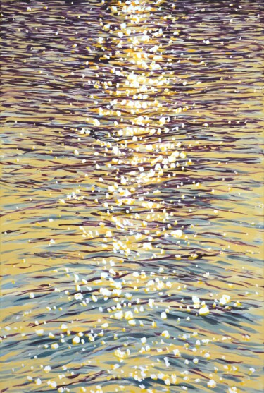 Картина под названием "Evening glare on th…" - Iryna Kastsova, Подлинное произведение искусства, Акрил Установлен на Деревян…