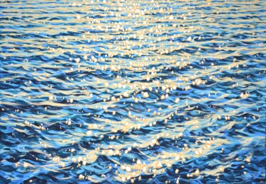 Painting titled "Sea. Light 13." by Iryna Kastsova, Original Artwork, Acrylic Mounted on Wood Stretcher frame