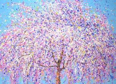 Ζωγραφική με τίτλο "Blooming sakura 5." από Iryna Kastsova, Αυθεντικά έργα τέχνης, Ακρυλικό Τοποθετήθηκε στο Ξύλινο φορείο σ…