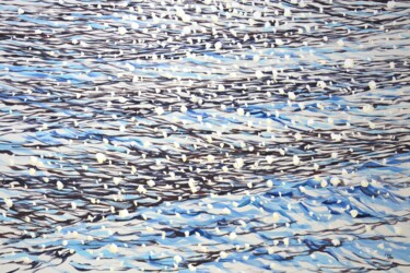 Картина под названием "Silver of the sea 3." - Iryna Kastsova, Подлинное произведение искусства, Акрил Установлен на Деревян…