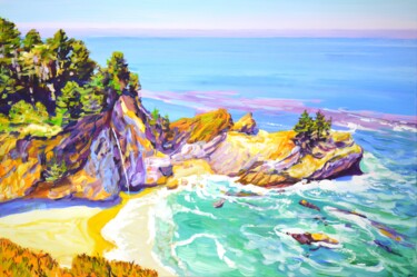 Картина под названием "California. Ocean.…" - Iryna Kastsova, Подлинное произведение искусства, Акрил Установлен на Деревянн…