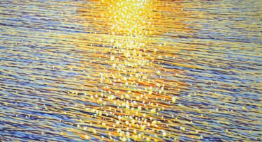Malarstwo zatytułowany „Light on the water…” autorstwa Iryna Kastsova, Oryginalna praca, Akryl Zamontowany na Drewniana rama…