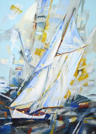 "Silver sails" başlıklı Tablo Iryna Kastsova tarafından, Orijinal sanat, Akrilik Ahşap Sedye çerçevesi üzerine monte edilmiş