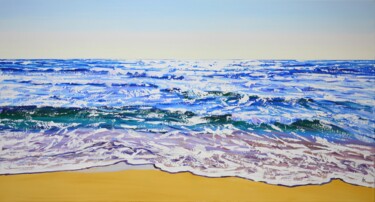 Painting titled "Seascape. Summer." by Iryna Kastsova, Original Artwork, Acrylic Mounted on Wood Stretcher frame