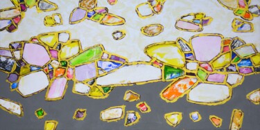 Malerei mit dem Titel "Gems. Gold 2." von Iryna Kastsova, Original-Kunstwerk, Acryl Auf Keilrahmen aus Holz montiert