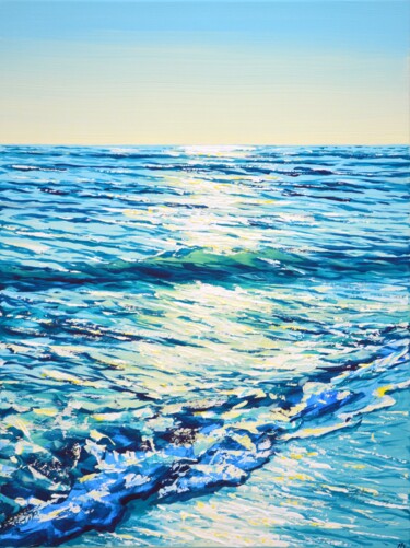Painting titled "Sea 3." by Iryna Kastsova, Original Artwork, Acrylic Mounted on Wood Stretcher frame