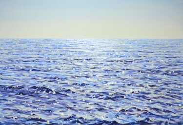 Painting titled "Sea. Serenity." by Iryna Kastsova, Original Artwork, Acrylic Mounted on Wood Stretcher frame