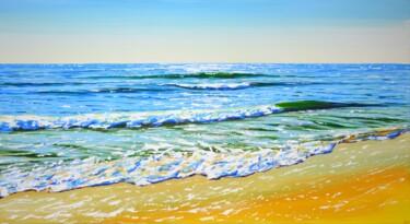 Картина под названием "Sea. Light 10." - Iryna Kastsova, Подлинное произведение искусства, Акрил Установлен на Деревянная ра…