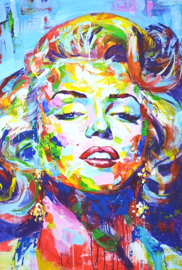 Картина под названием "Marilyn Monroe5." - Iryna Kastsova, Подлинное произведение искусства, Акрил Установлен на Деревянная…