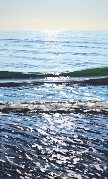 Painting titled "Sea. Light 12." by Iryna Kastsova, Original Artwork, Acrylic Mounted on Wood Stretcher frame