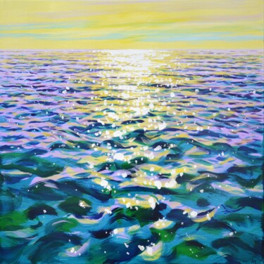 Картина под названием "Sea. Light 110." - Iryna Kastsova, Подлинное произведение искусства, Акрил Установлен на Деревянная р…